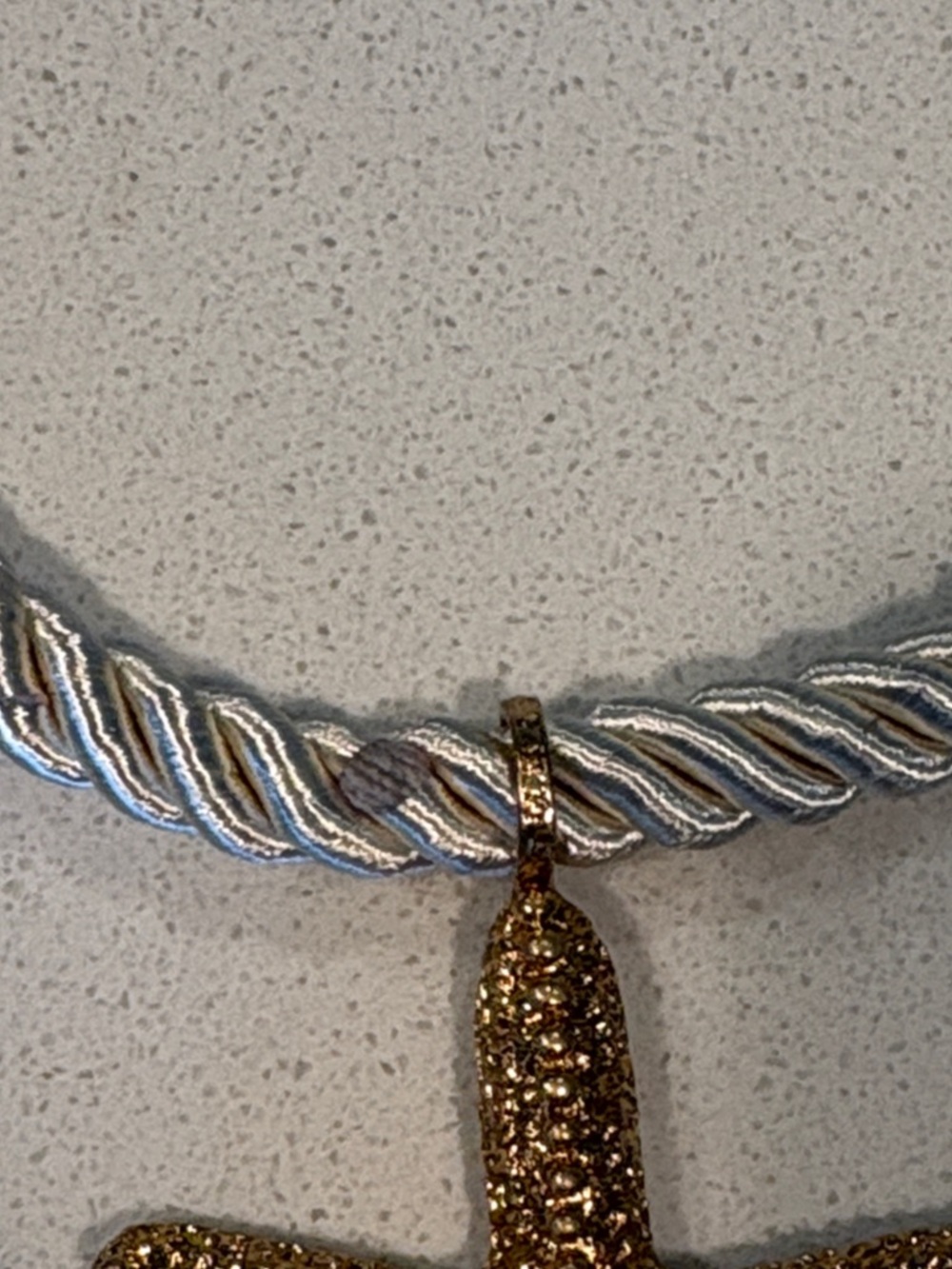 Zara Gold Starfish Pendant on Cream Twisted Cord - Picture 5 of 12